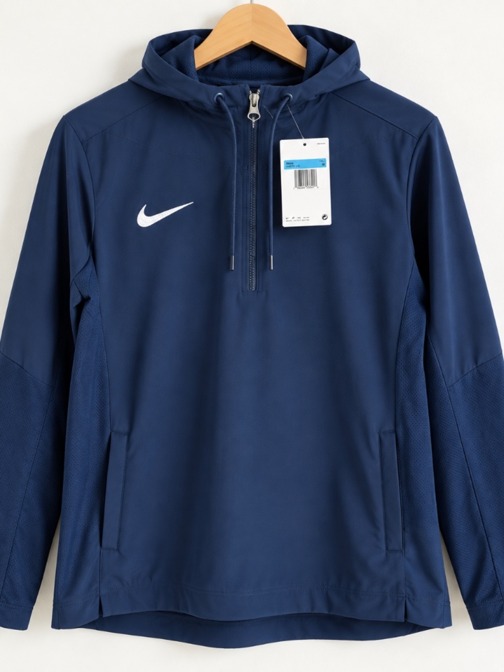 Nike Men’s Lightweight Player 1/2 Zip Hooded Jacket Navy M NWT